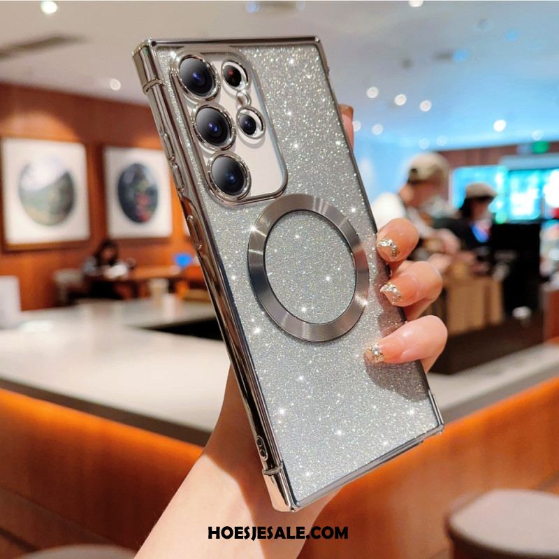 Hoesje Samsung Galaxy S25 Ultra 5g Magsafe-compatibel Met Glitter Bescherming Hoesje