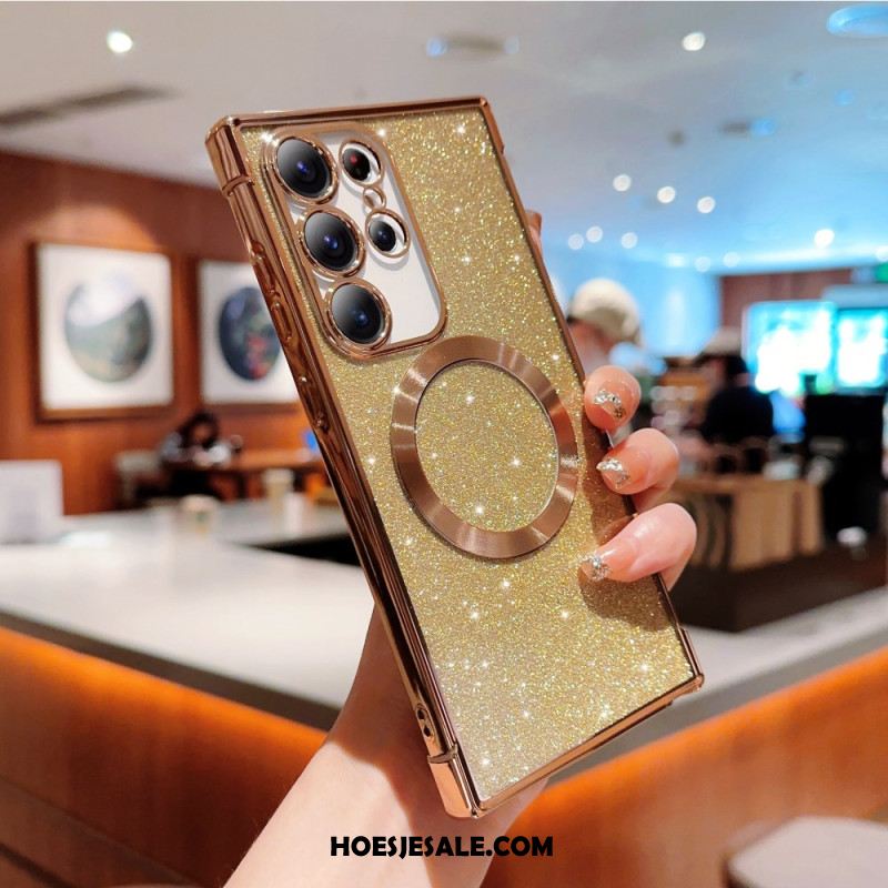Hoesje Samsung Galaxy S25 Ultra 5g Magsafe-compatibel Met Glitter Bescherming Hoesje
