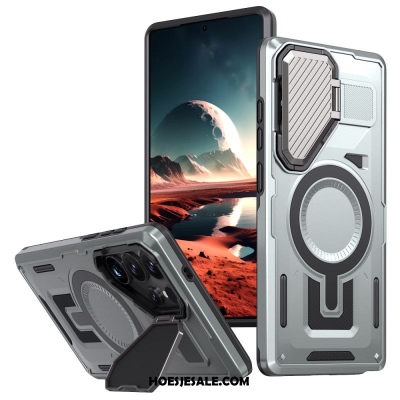 Hoesje Samsung Galaxy S25 Ultra 5g Metallic Effect Met Lenskap En Standaard Bescherming Hoesje