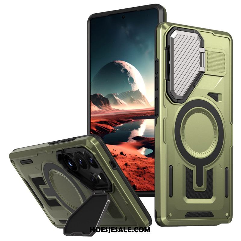 Hoesje Samsung Galaxy S25 Ultra 5g Metallic Effect Met Lenskap En Standaard Bescherming Hoesje