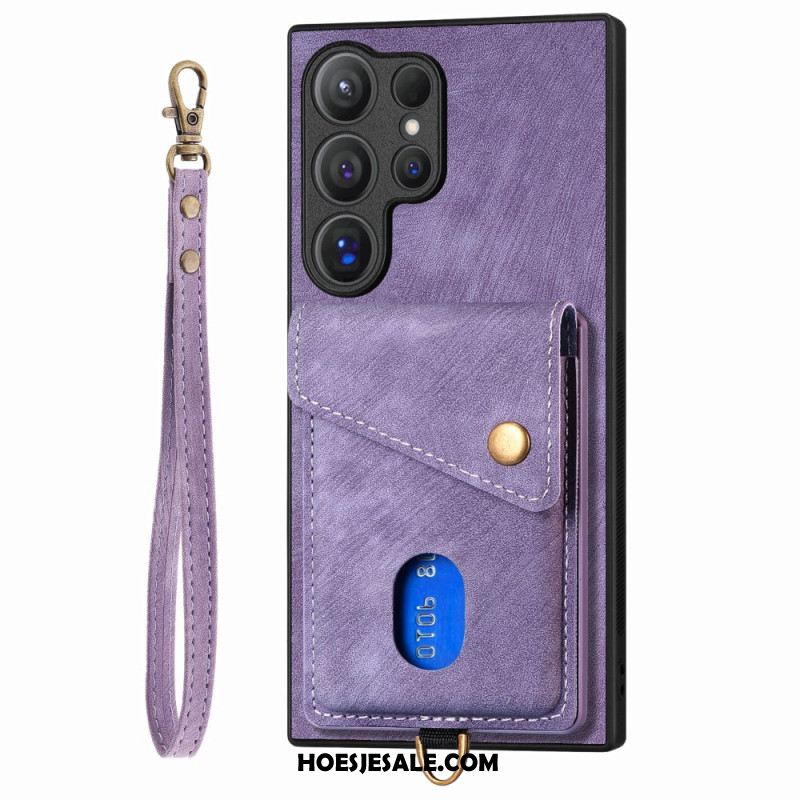 Hoesje Samsung Galaxy S25 Ultra 5g Suède-look Met Kaarthouder Standaard