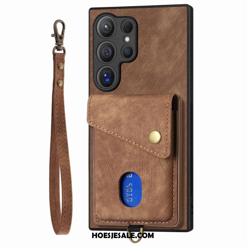 Hoesje Samsung Galaxy S25 Ultra 5g Suède-look Met Kaarthouder Standaard