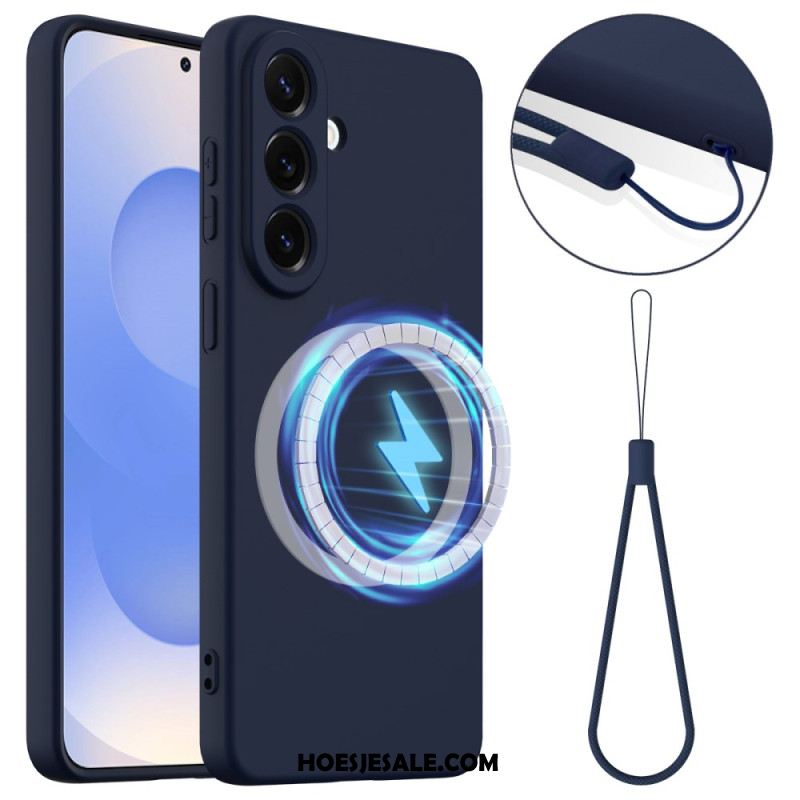 Hoesje Samsung Galaxy S26 Magnetische Portemonnee Van Vloeibare Siliconen