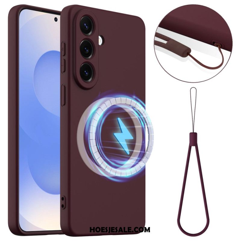 Hoesje Samsung Galaxy S26 Magnetische Portemonnee Van Vloeibare Siliconen