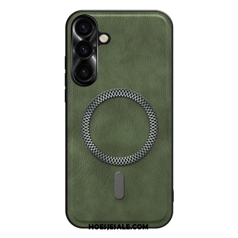 Hoesje Samsung Galaxy S26 Plus Lensframe Met Lederlook En Metalen Frame