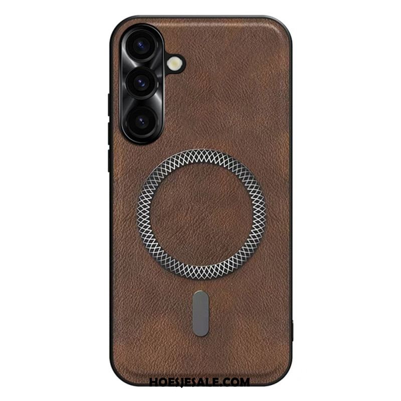 Hoesje Samsung Galaxy S26 Plus Lensframe Met Lederlook En Metalen Frame