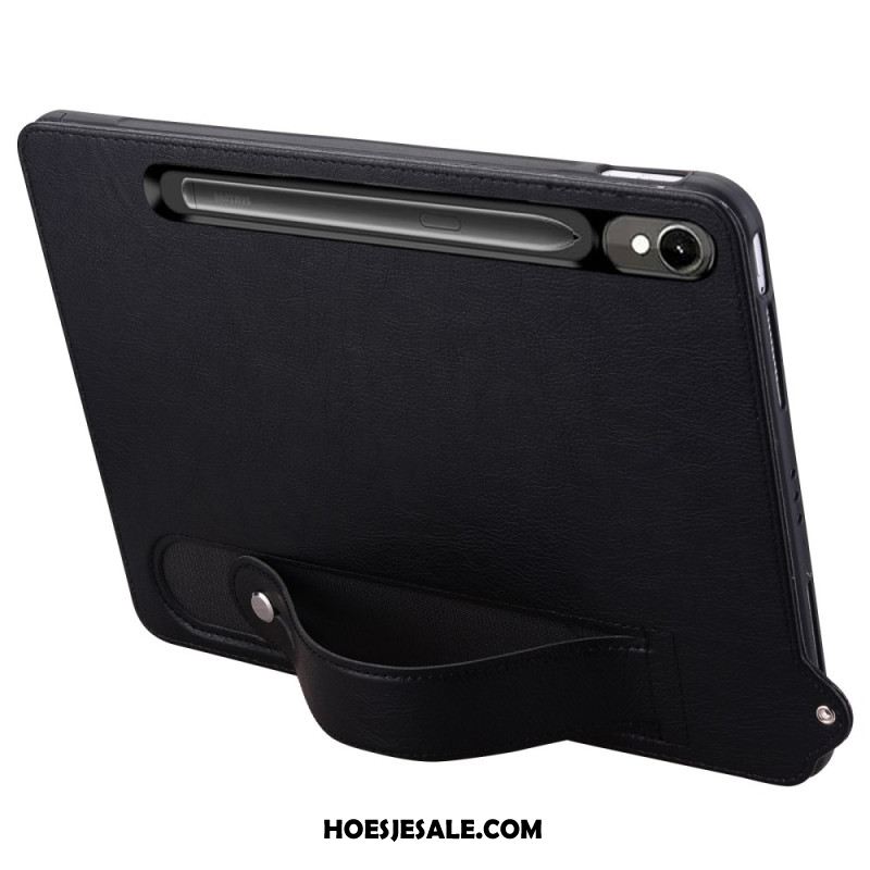 Hoesje Samsung Galaxy Tab S10 Fe Lederlook Met Bandje