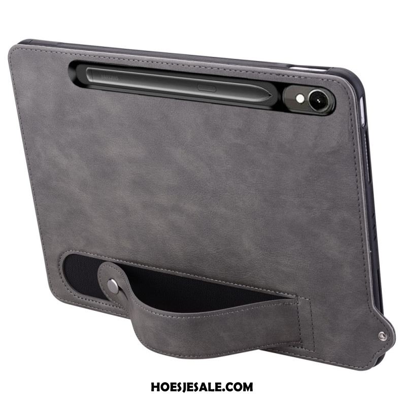 Hoesje Samsung Galaxy Tab S10 Fe Lederlook Met Bandje