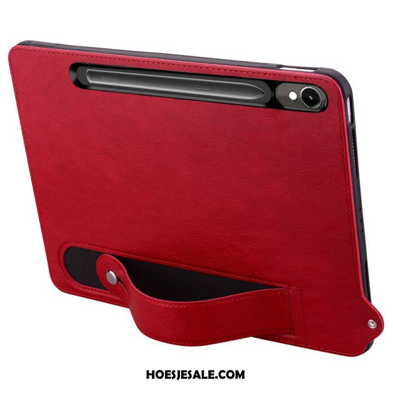 Hoesje Samsung Galaxy Tab S10 Fe Lederlook Met Bandje