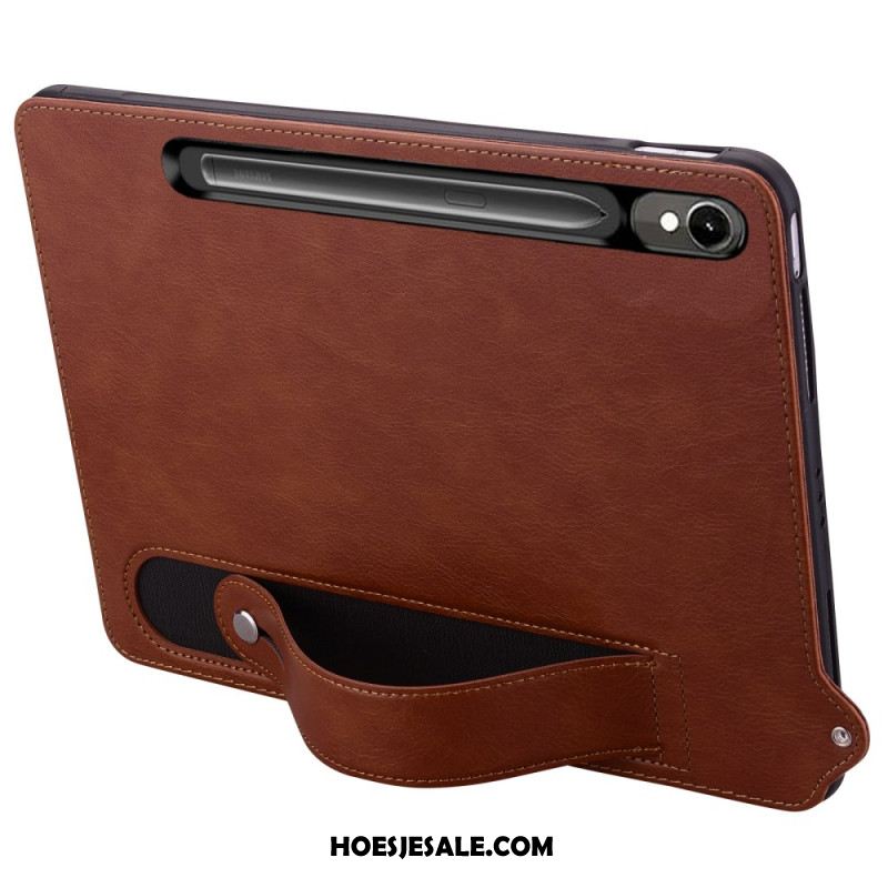 Hoesje Samsung Galaxy Tab S10 Fe Lederlook Met Bandje