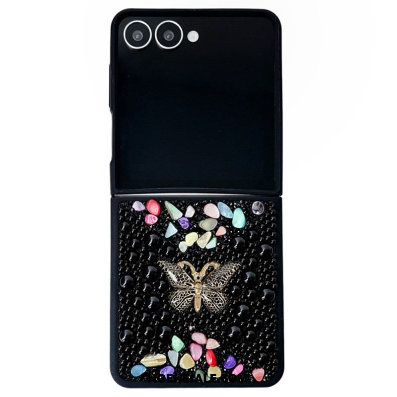 Hoesje Samsung Galaxy Z Flip 7 Decoratie Met Strass-vlinder