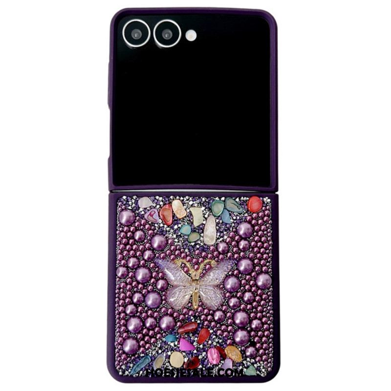 Hoesje Samsung Galaxy Z Flip 7 Decoratie Met Strass-vlinder