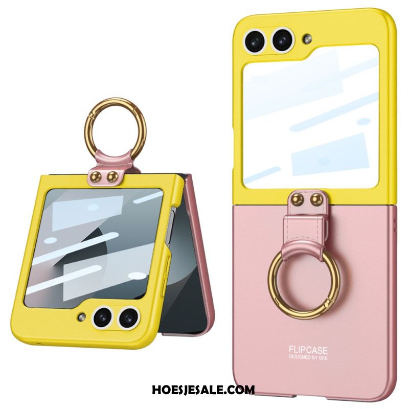 Hoesje Samsung Galaxy Z Flip 7 Fe Beschermer Voor Magnetisch Scharnier En Tweekleurige Standaard