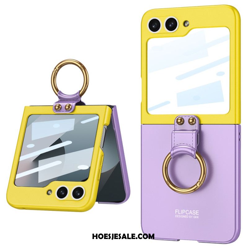 Hoesje Samsung Galaxy Z Flip 7 Fe Beschermer Voor Magnetisch Scharnier En Tweekleurige Standaard