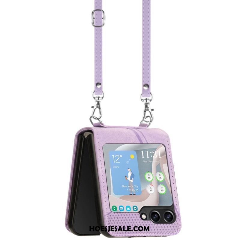 Hoesje Samsung Galaxy Z Flip 7 Fe Geometrisch Met Schouderband Bescherming Hoesje