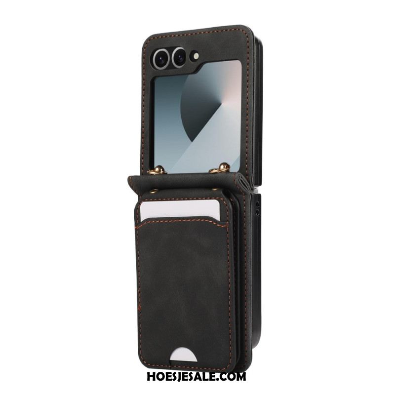 Hoesje Samsung Galaxy Z Flip 7 Fe Kaarthouder En Schouderband Bescherming Hoesje
