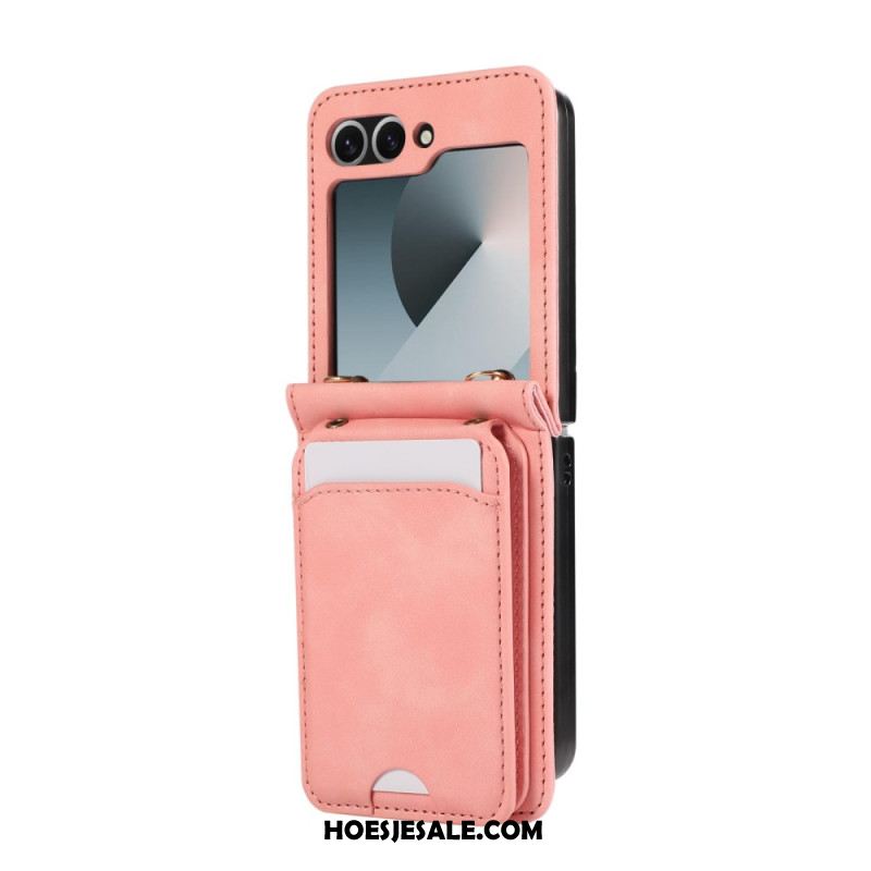 Hoesje Samsung Galaxy Z Flip 7 Fe Kaarthouder En Schouderband Bescherming Hoesje