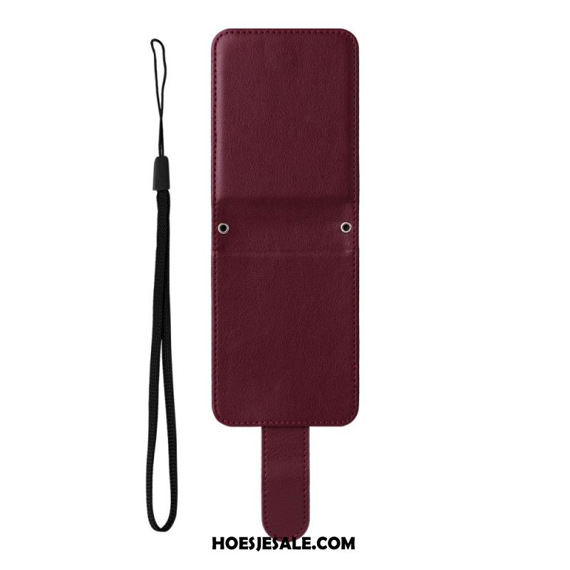 Hoesje Samsung Galaxy Z Flip 7 Fe Kaarthouder Met Leerlook