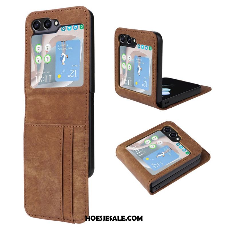 Hoesje Samsung Galaxy Z Flip 7 Fe Lederlook Kaart Houder