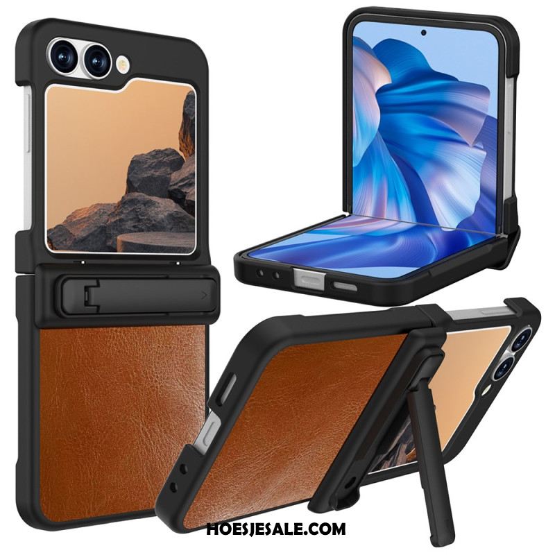 Hoesje Samsung Galaxy Z Flip 7 Fe Lederlook Met Standaard