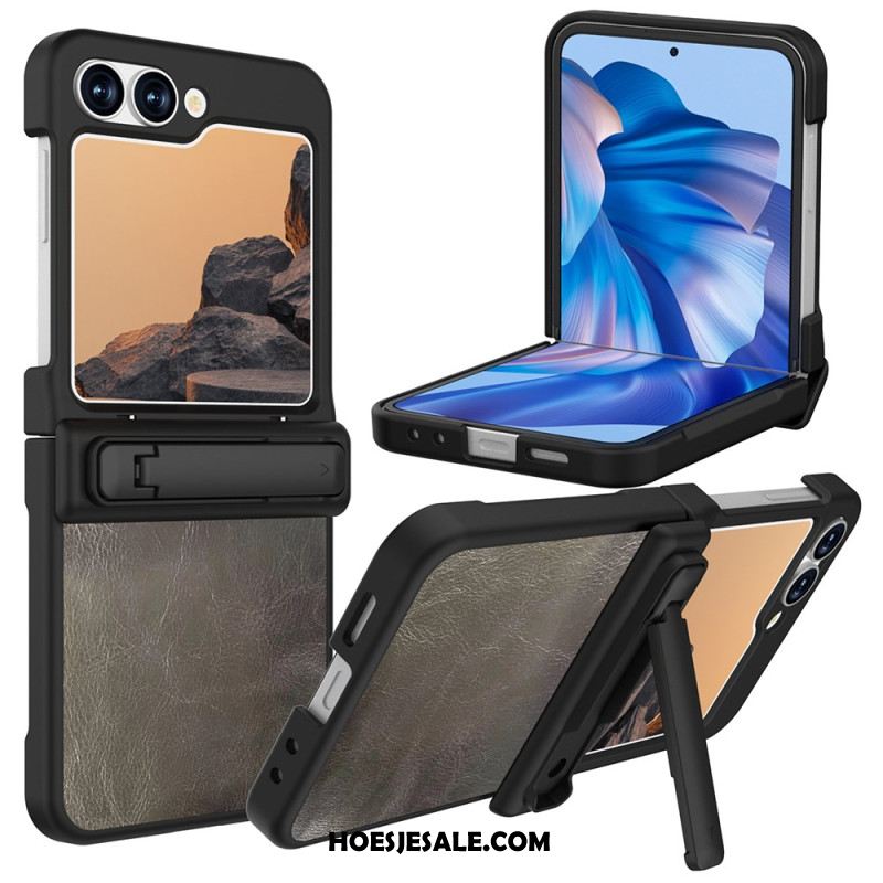 Hoesje Samsung Galaxy Z Flip 7 Fe Lederlook Met Standaard