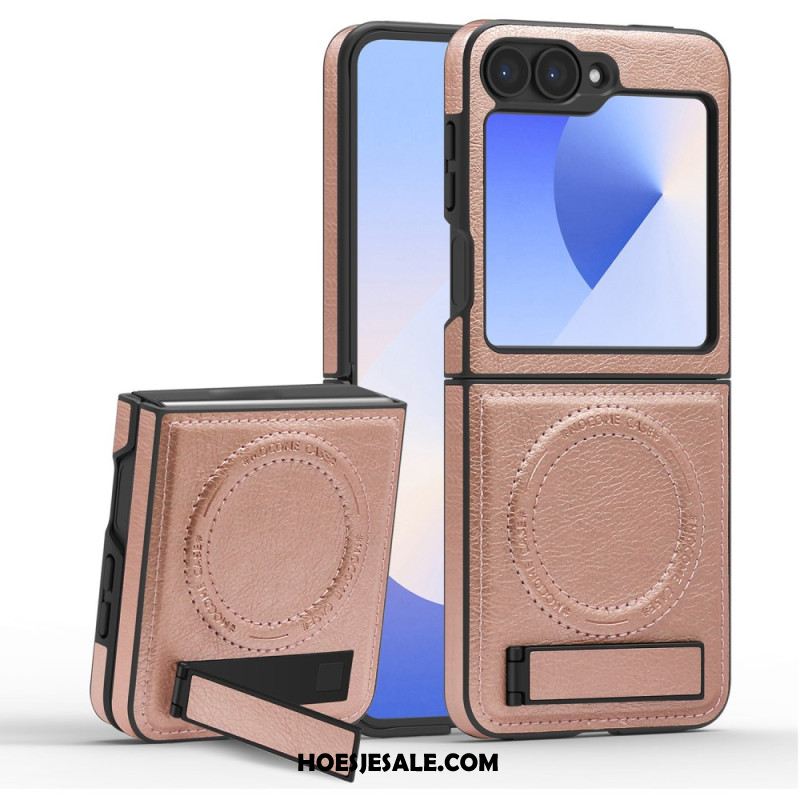 Hoesje Samsung Galaxy Z Flip 7 Fe Magsafe-compatibele Standaard Met Lederlook