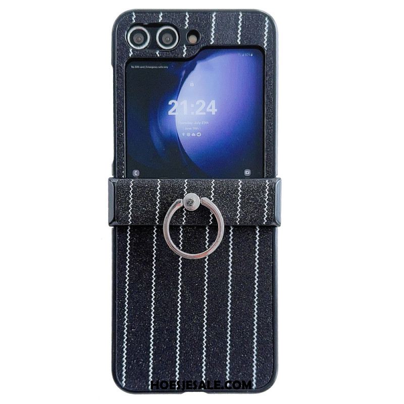 Hoesje Samsung Galaxy Z Flip 7 Fe Ring Met Streepjesdesign