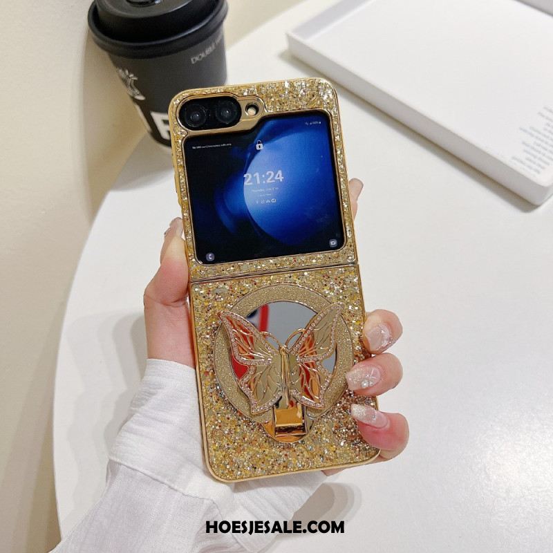 Hoesje Samsung Galaxy Z Flip 7 Fe Strijksteen Vlinderstandaard