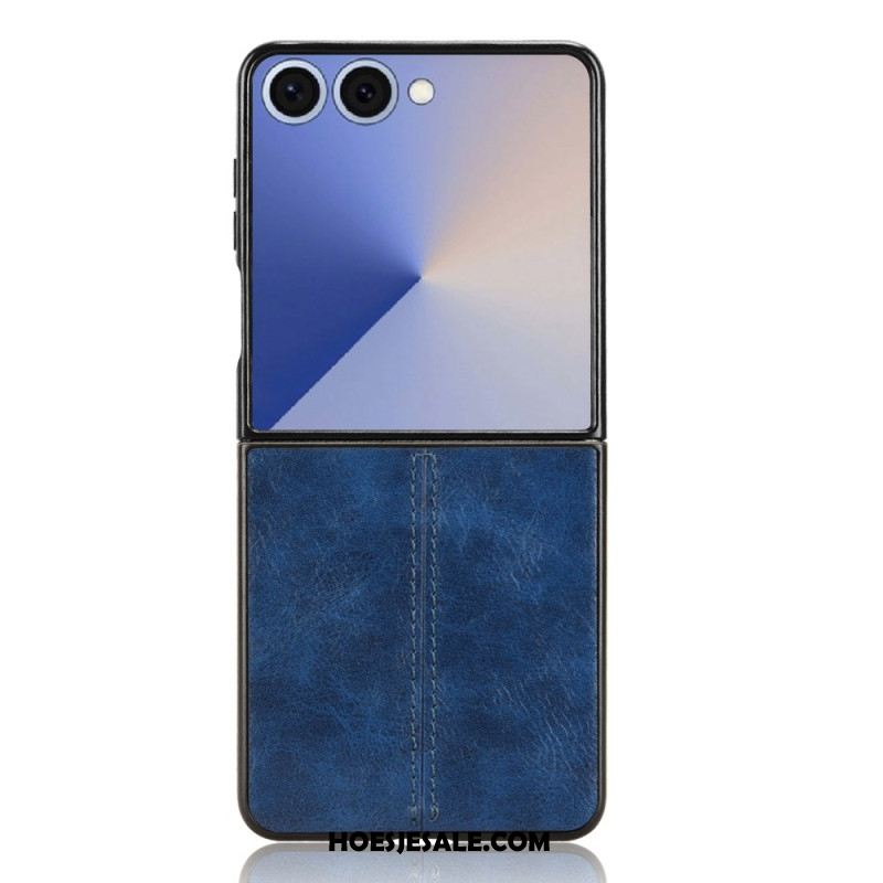 Hoesje Samsung Galaxy Z Flip 7 Gestikt Leer Effect