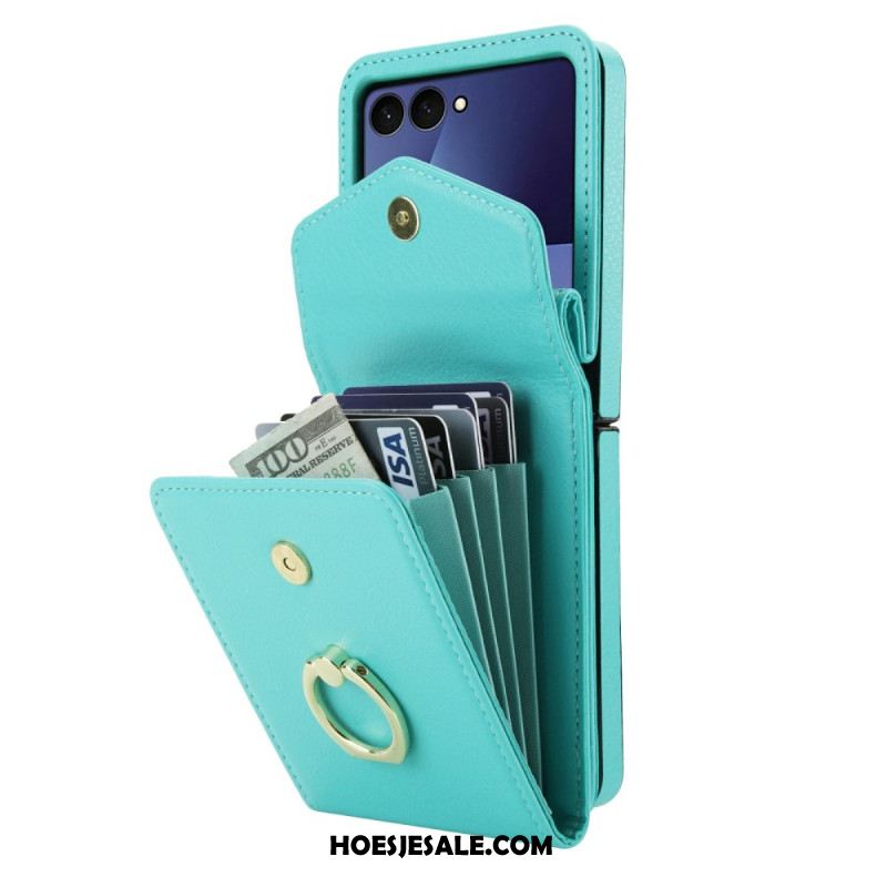 Hoesje Samsung Galaxy Z Flip 7 Gewatteerde Portemonnee En Riem