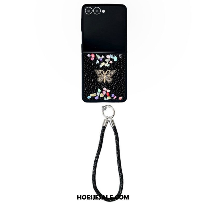 Hoesje Samsung Galaxy Z Flip 7 Glitterdesign En Polsband