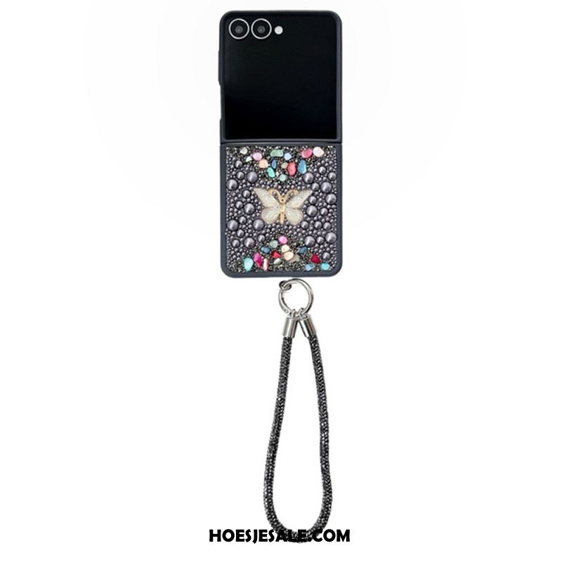 Hoesje Samsung Galaxy Z Flip 7 Glitterdesign En Polsband