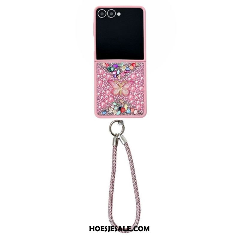 Hoesje Samsung Galaxy Z Flip 7 Glitterdesign En Polsband