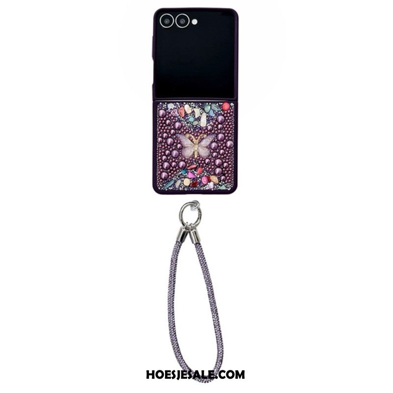 Hoesje Samsung Galaxy Z Flip 7 Glitterdesign En Polsband