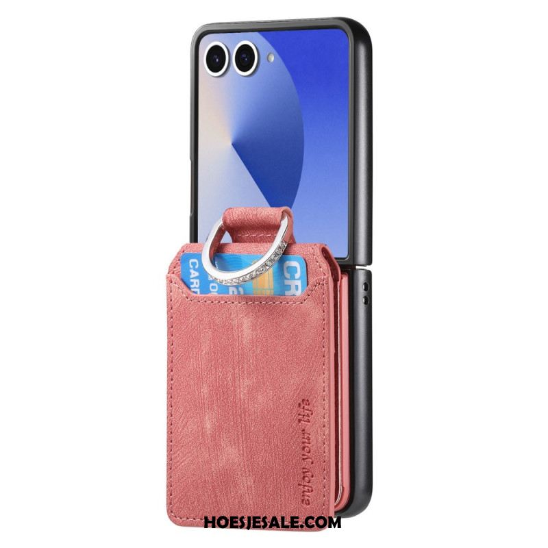 Hoesje Samsung Galaxy Z Flip 7 Kaarthouder En Houder Met Vintage-effect