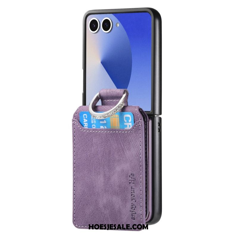 Hoesje Samsung Galaxy Z Flip 7 Kaarthouder En Houder Met Vintage-effect