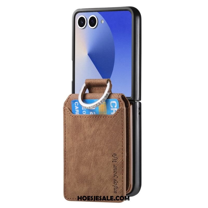 Hoesje Samsung Galaxy Z Flip 7 Kaarthouder En Houder Met Vintage-effect