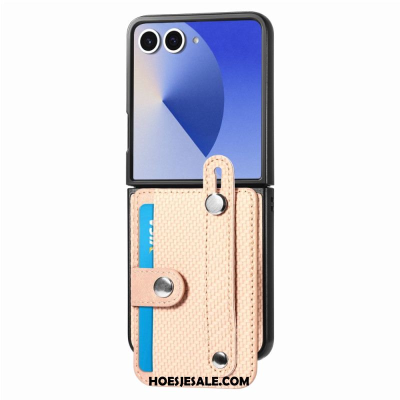 Hoesje Samsung Galaxy Z Flip 7 Kaarthouder Van Koolstofvezel