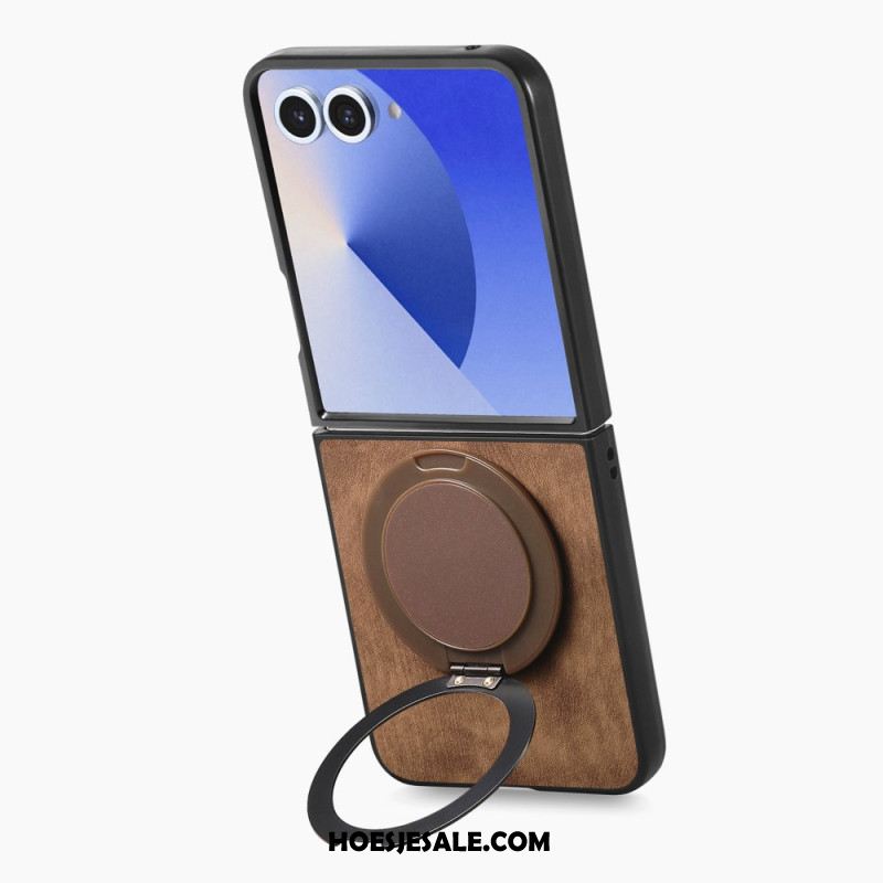 Hoesje Samsung Galaxy Z Flip 7 Leereffect Met Draaibare Standaard