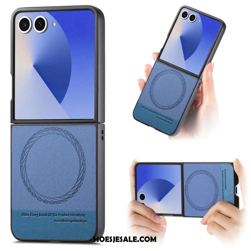 Hoesje Samsung Galaxy Z Flip 7 Magsafe-compatibel Denim Leer