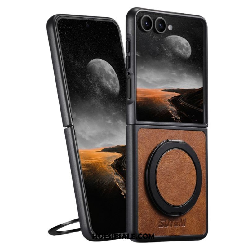 Hoesje Samsung Galaxy Z Flip 7 Magsafe-compatibel Lederlook Suteni Ringhouder Bescherming Hoesje