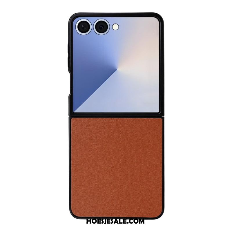 Hoesje Samsung Galaxy Z Flip 7 Monochroom Leer-effect