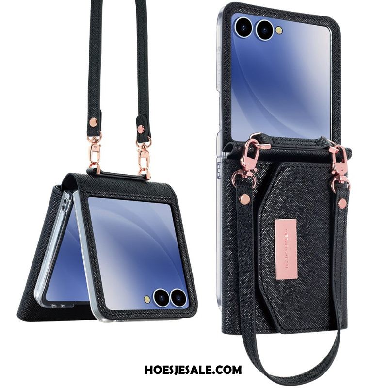 Hoesje Samsung Galaxy Z Flip 7 Portemonnee En Riem Bescherming Hoesje
