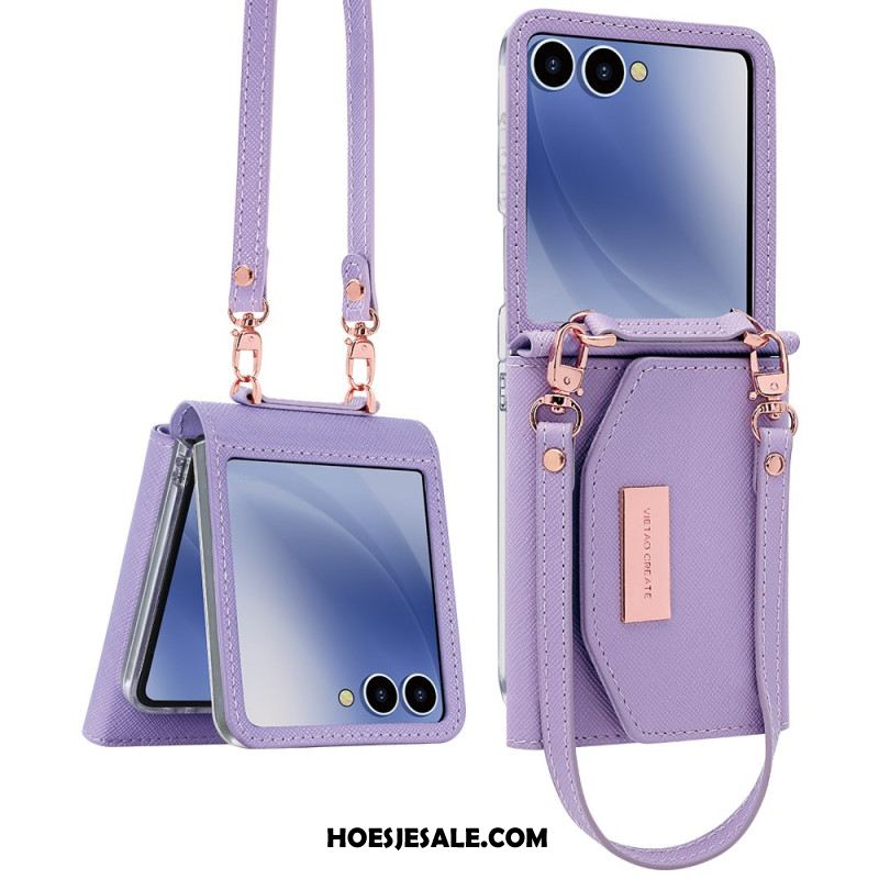 Hoesje Samsung Galaxy Z Flip 7 Portemonnee En Riem Bescherming Hoesje