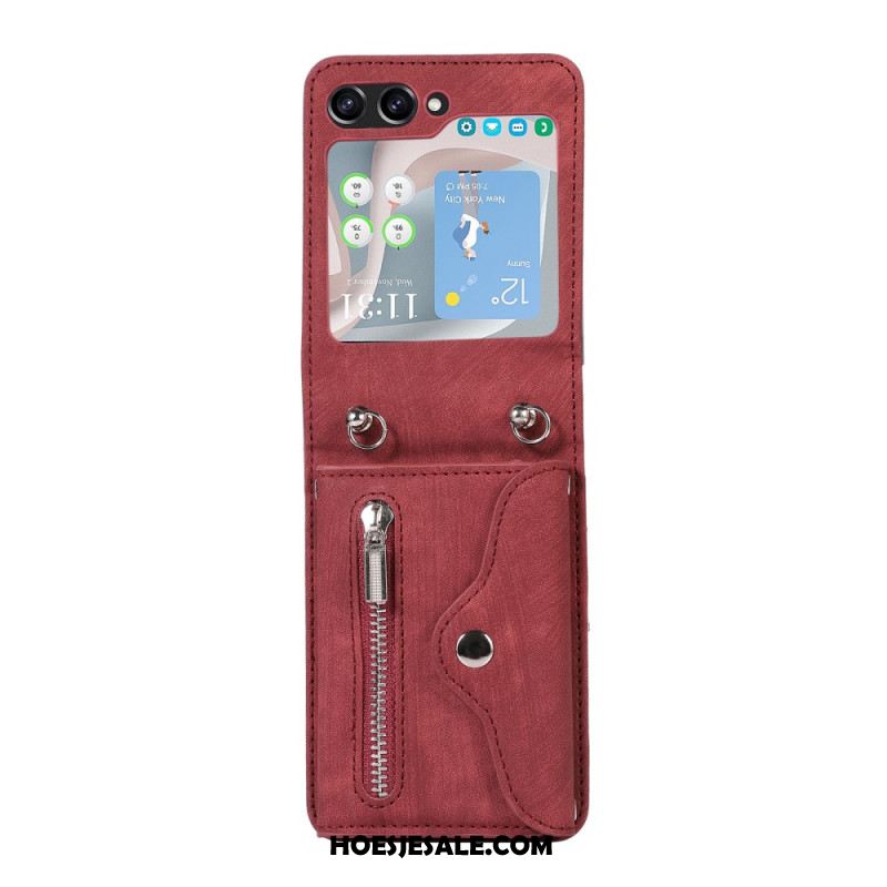 Hoesje Samsung Galaxy Z Flip 7 Portemonnee Met Draagkoord En Schouderband