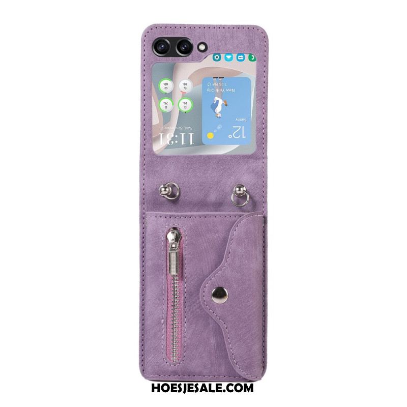 Hoesje Samsung Galaxy Z Flip 7 Portemonnee Met Draagkoord En Schouderband