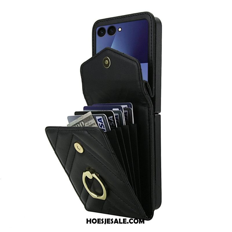 Hoesje Samsung Galaxy Z Flip 7 Rfid-blokkerende Kaarthouder En Riem