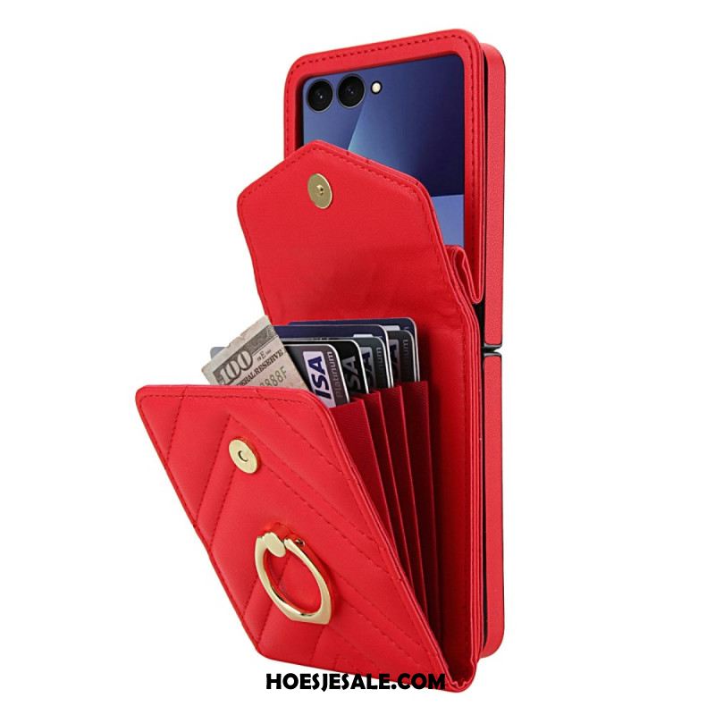 Hoesje Samsung Galaxy Z Flip 7 Rfid-blokkerende Kaarthouder En Riem