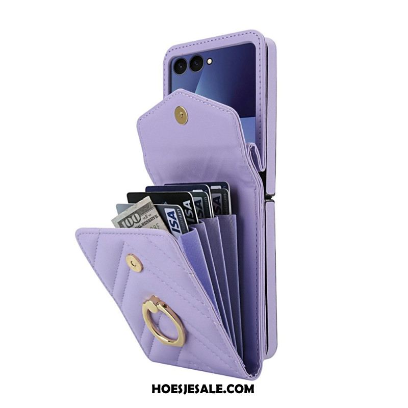 Hoesje Samsung Galaxy Z Flip 7 Rfid-blokkerende Kaarthouder En Riem