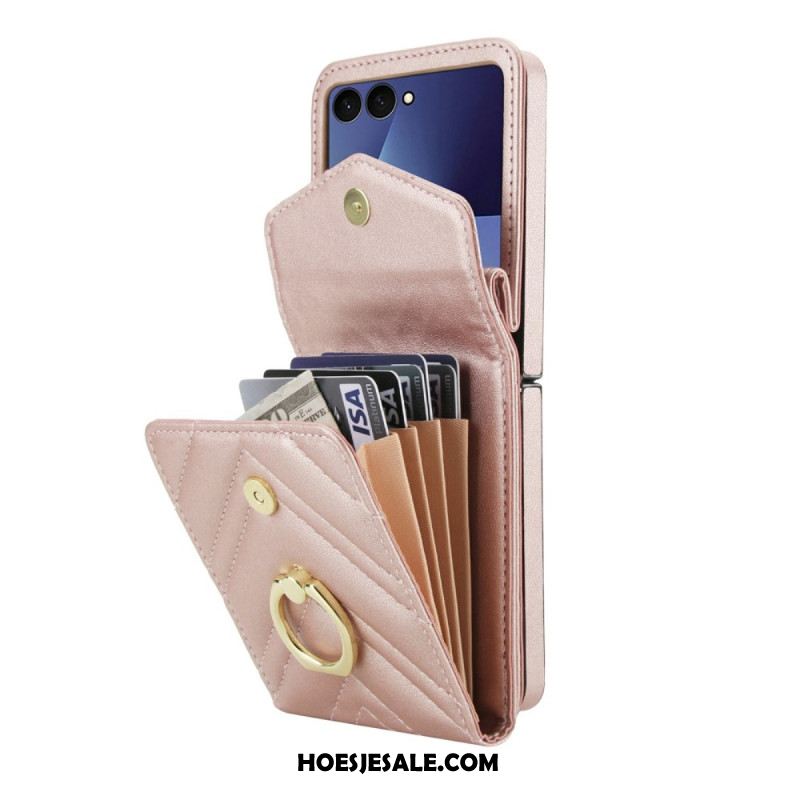 Hoesje Samsung Galaxy Z Flip 7 Rfid-blokkerende Kaarthouder En Riem